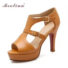 Designer Shoes Gladiator Sandals Open Toe High Heels Shoes Rome Platform High Heels Sandals Yellow White Big Size 34-43
