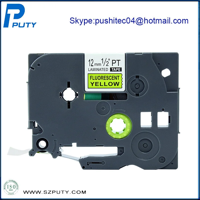 NEW 5pcs/lot 1/2&quot Fluorescent Black on Yellow Compatible Label Tape Tz Ribbon Cartridge Tzec31 TZe-C31 | Компьютеры и офис