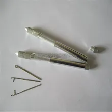 1 шт. вентиляция/крючок иглы алюминиевая рукоятка для натягивания петли иглы и крючок иглы для наращивания волос, инструменты для наращивания волос