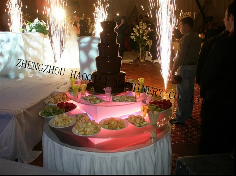 

Electric chocolate fountain dedicated booth Colorful dazzle LED lights with remote control acrylic material manufacturing