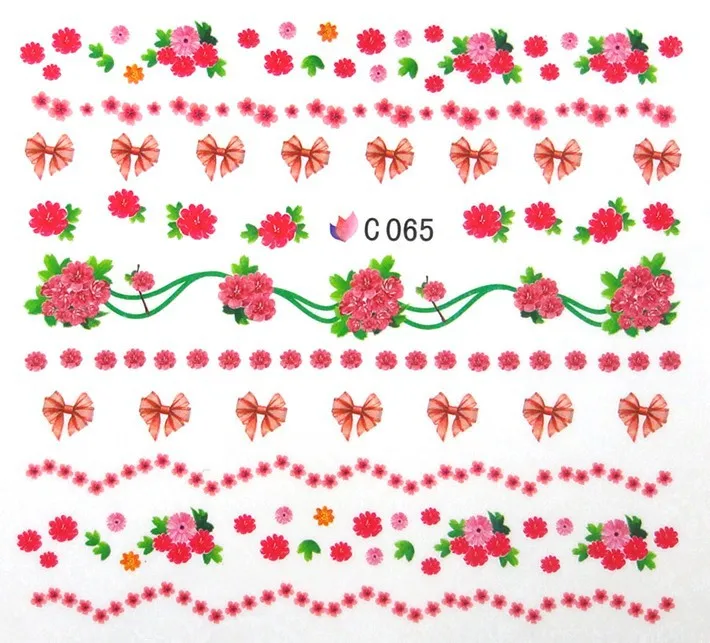C60-82 20 листов/партия смешанные серии милые Мультяшные картинки переводная наклейка для воды стикер для дизайна ногтей