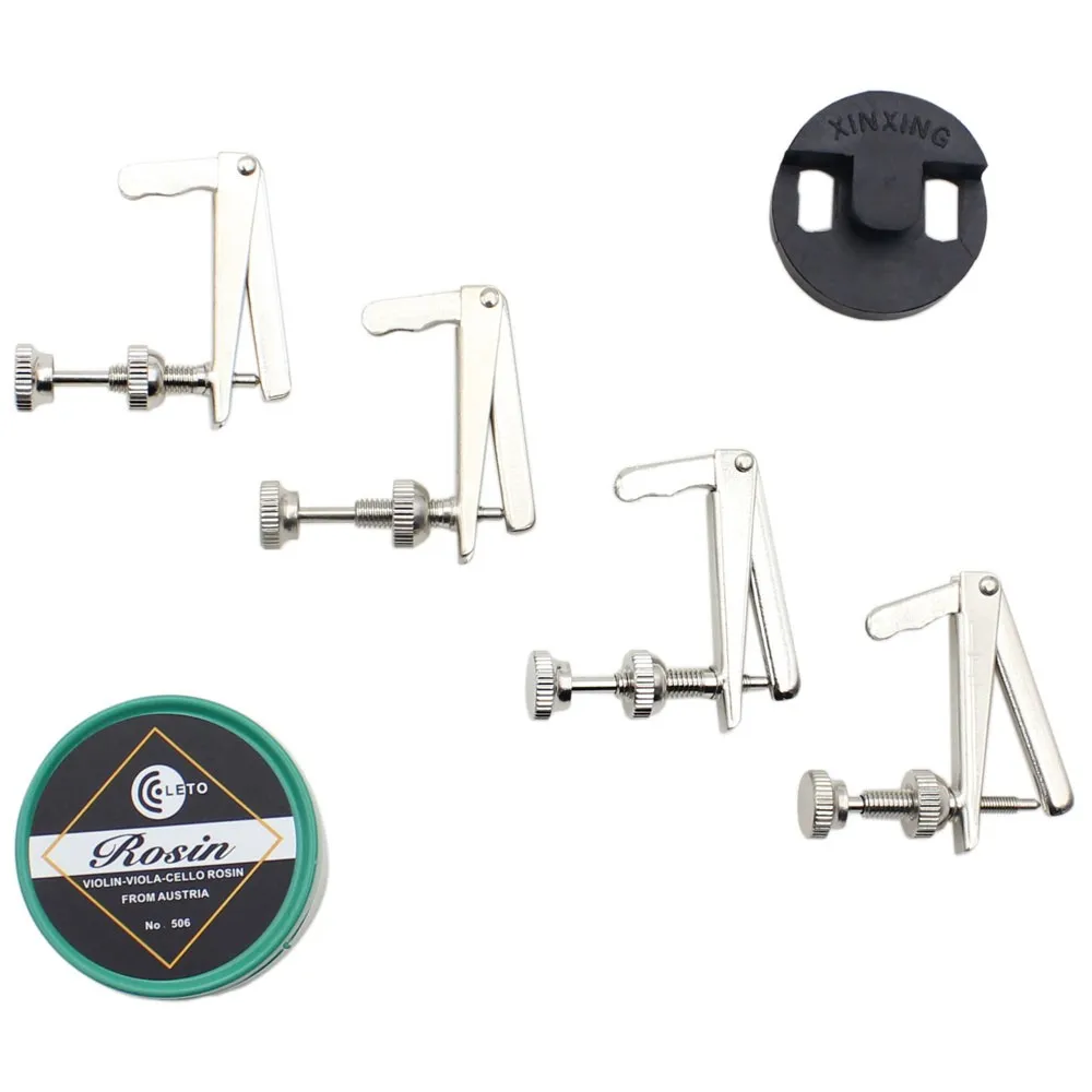 

3-in-1 Cello Accessory Set Kit Round Cello Mute Rosin Fine Tuner for 3/4 4/4 Cello