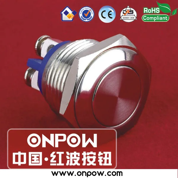 

ONPOW 16mm flat head waterproof push button switch GQ16F-10/S
