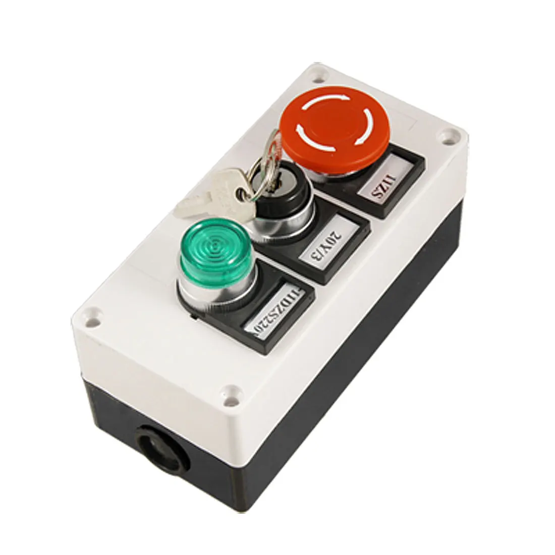 

UXCELL Contact Type Green Light Momentary Mushroom Self Lock Push Button Key Switch Station 1NC
