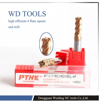 

1.0x3Cx50x4DX4F Anti-vibration Hrc 65 2/4 flute square type milling cutters/long tool life endmill