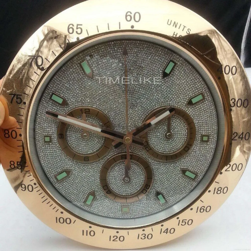 Goede Luxe Metalen Wandklok Horloge Vorm Wandklok Met Diamond Dial