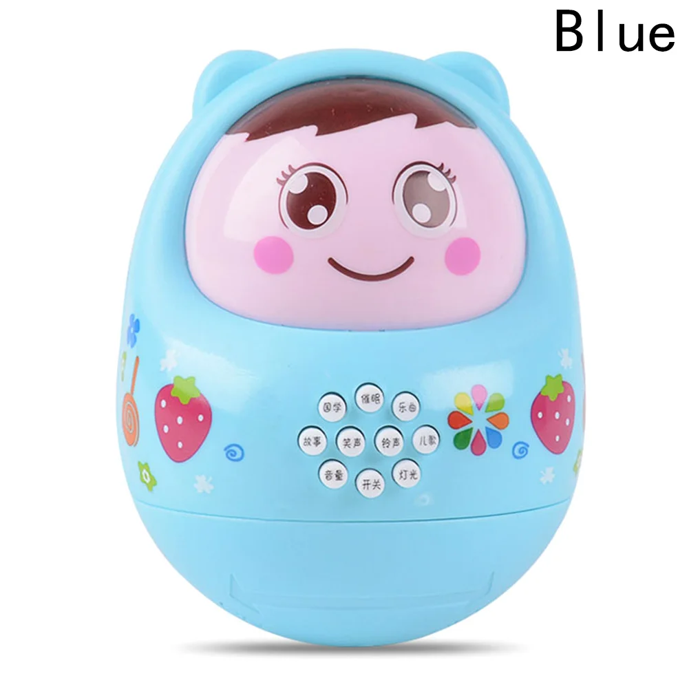BL Кидающий тумблер кукла сладкий Колокольчик музыка Roly-poly Обучающие игрушки рождественские подарки Детские игрушки Погремушки 4 цвета - Цвет: BL