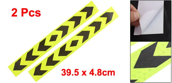 X Autohaux 2 шт. стрелки напечатаны самоклеющиеся тип автомобиля светоотражающий Предупреждение ющий знак стикер Клейкая Лента Желтый Черный