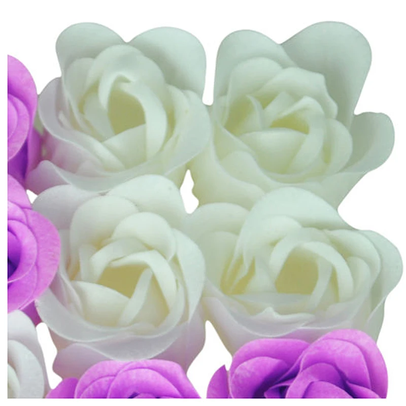Новые 16 шт ручной работы розы Ароматические Мыло лепестки белый фиолетовый