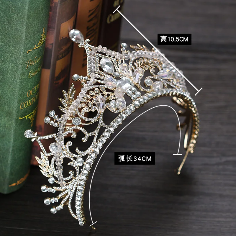 Charm Rhinestone Zircon Crown Bridal Tiara Crystal CZ Diadem For Bride Princess Pageant Wedding Hair Accessories (5)