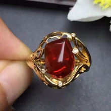 Fine Jewelry Customized Size Real 18K Yellow Gold AU750 100% Natural Fire Opal Gemstone Female Rings for Women Fine Ring Fine Jewelry Customized Size Real 18K Yellow Gold AU750 100% Natural Fire Opal Gemstone Female Rings for Women Fine Ring