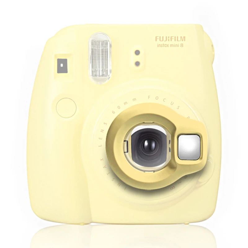 Fujifilm Instax Mini 8 мгновенная камера-желтый+ Fuji White Edge 80 пленка+ объектив крупным планом-желтый