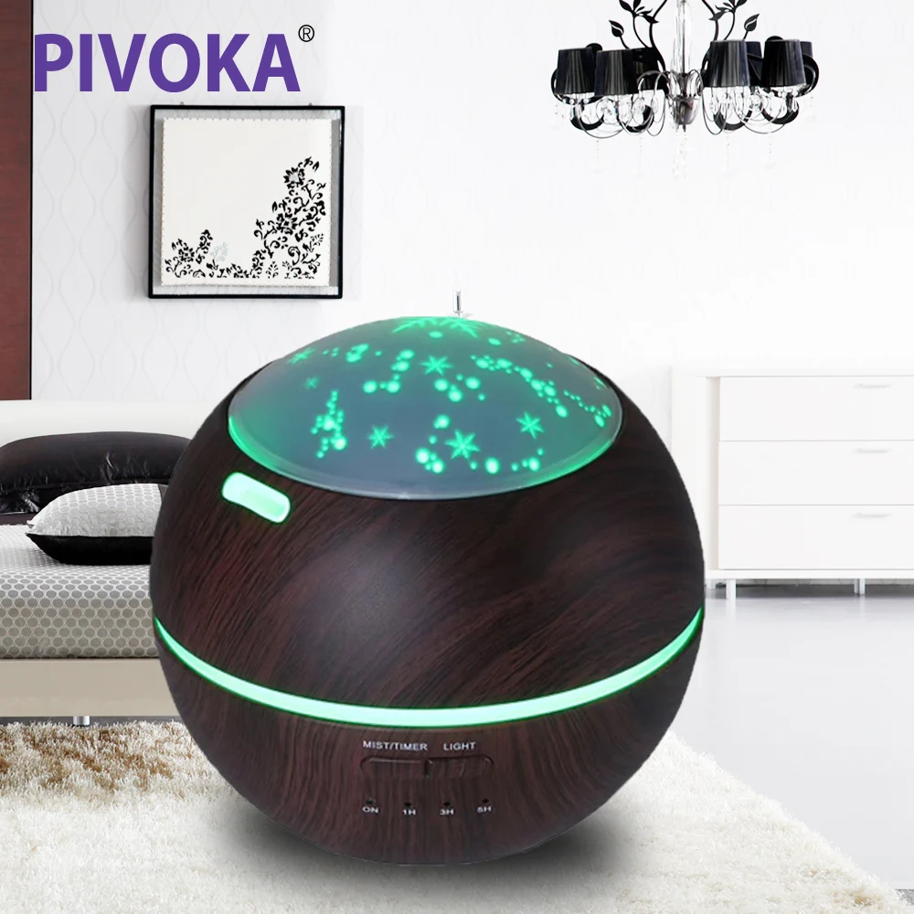 

PIVOKA Air Humidifier Aroma Essential Oil Diffuser Light and Shadow Humidificator Aircondition Room Mist Maker for Home GY