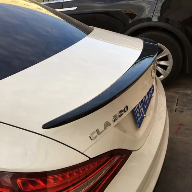 Подходит для M B CLA спойлер CLA45 W117 C117 ABS волокно задний багажник крылья бесцветный cla