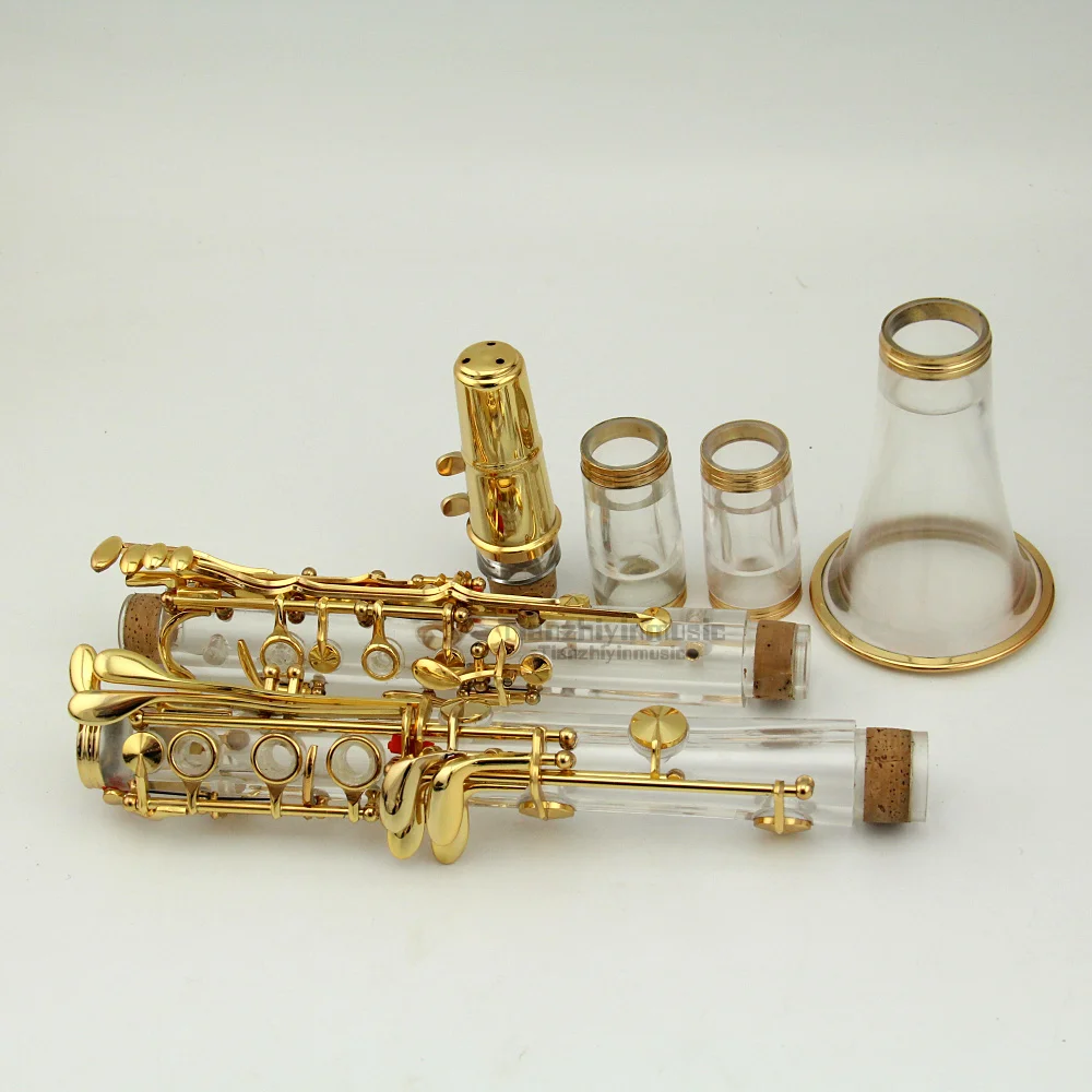 Clarinet Musical instrument acrylic transparent body silver plated Bb clarinet