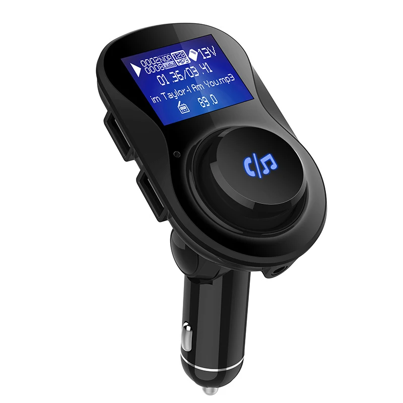 

Bluetooth Car Kit Handsfree Wireless FM Transmitter Car MP3 Player with 1.4 inch Large LCD Screen Support TF Card/U Disk