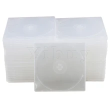 Yibuy 12,9x12,6 см прозрачный пластиковый пустой тонкий один CD-диск DVD ящик для хранения с прозрачными внутренними лотками Упаковка из 50