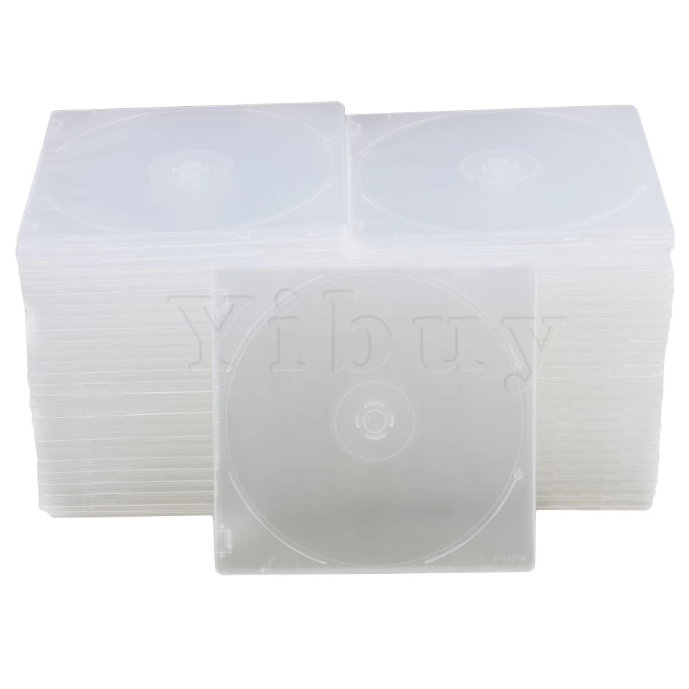 Yibuy 12 9x12 6 см прозрачные пластиковые пустые тонкие Чехлы для хранения DVD с