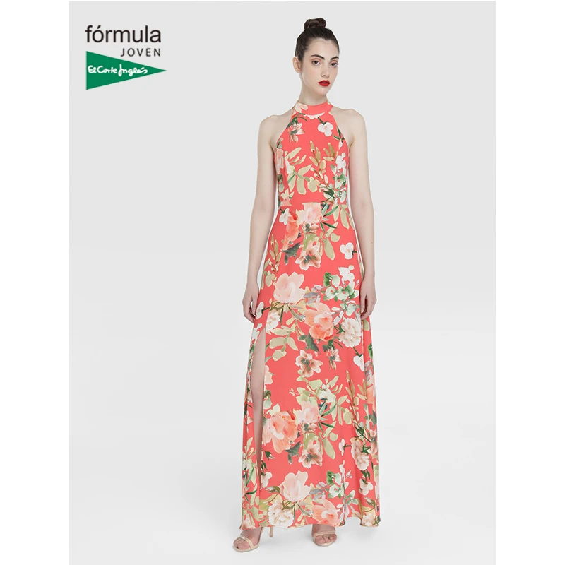 Alargar Biblioteca troncal tramo Fórmula Joven Vestido Lazada Cuello Halter Estampado Floral con Aberatura  Lateral sin Manga Estilo Clásico Calidad Buena Moda Joven Nueva Colección  Diseño 2019 El Corte Inglés|Vestidos| - AliExpress