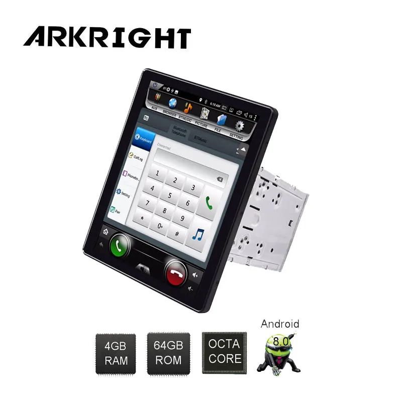 ARKRIGHT 9,7 ''2 Din 4+ 64gb Android 8,1 Автомагнитола gps/Авторадио/Универсальный мультимедийный плеер управление рулевым колесом/DVR