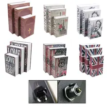 Tamaño-S hucha original simulación libro llave dinero joyería caja seguridad caja libro decorativo 118*115*55mm