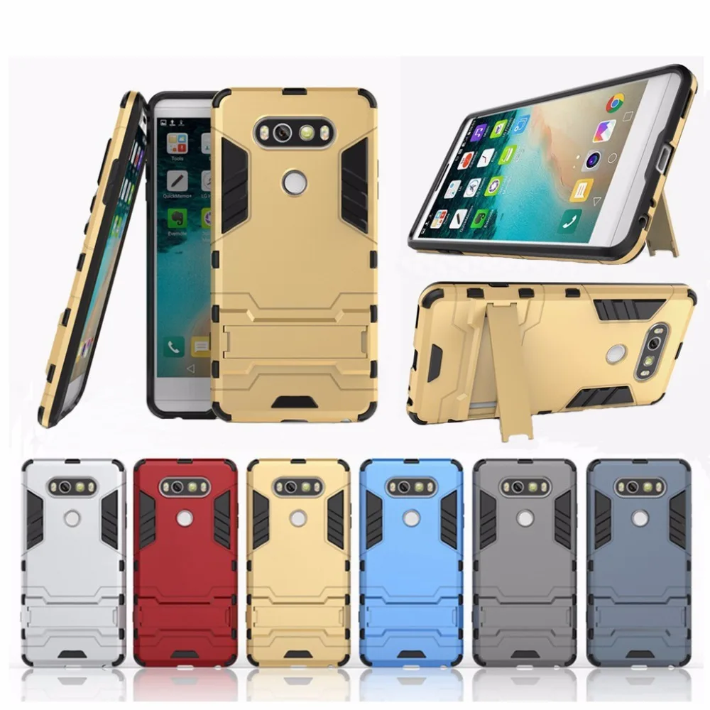 

Hybrid Iron Man Armor 2 in 1 Case For LG V20 5.7inch With Stand Soft TPU + Hard Matte PC Bracket Cover For LG V 20 Fundas Capa