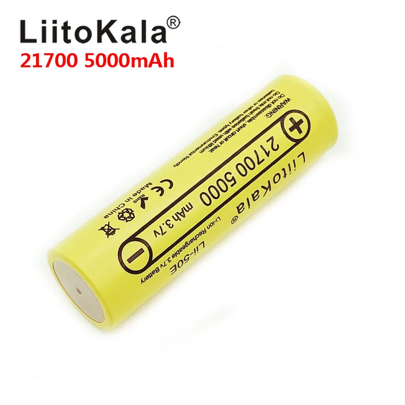 LiitoKala 21700 4800 5000mAh литий-ионный аккумулятор 3,7 V 50E мод/комплект 3,7 V 15A мощность 5C скорость разряда