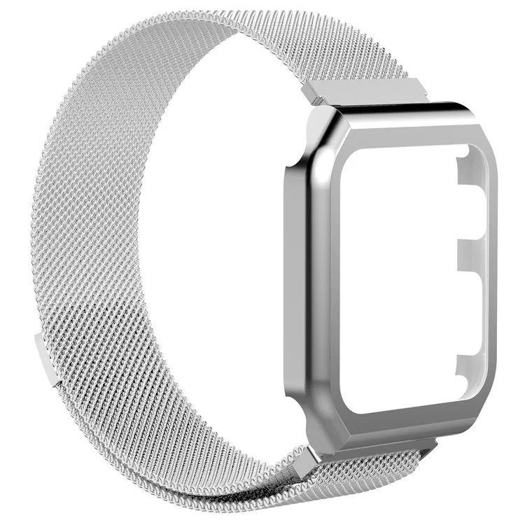 Apple Watch Band Нержавеющая сталь сетка магнитный сменный Браслет для часов с металлический защитный чехол для Apple Watch розовое золото 42 мм - Цвет: Серебристый