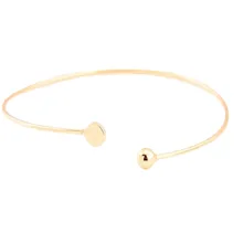 2018 New Gold Color Round Metal Open Arm Bangles Bracelets for Women Simple Silver Color Alloy Upper Arm Cuff Fashion Jewelry