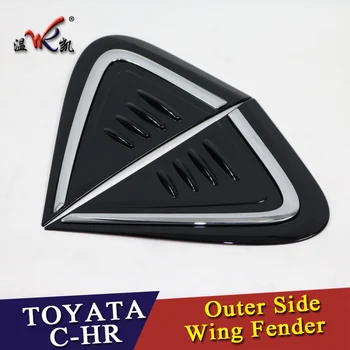 

WENKAI For Toyota C-HR CHR 2016 2017 ABS Plastic Outer Side Wing Fender Front Air Outlet Guide Trim Badge Sticker 2Pcs/set