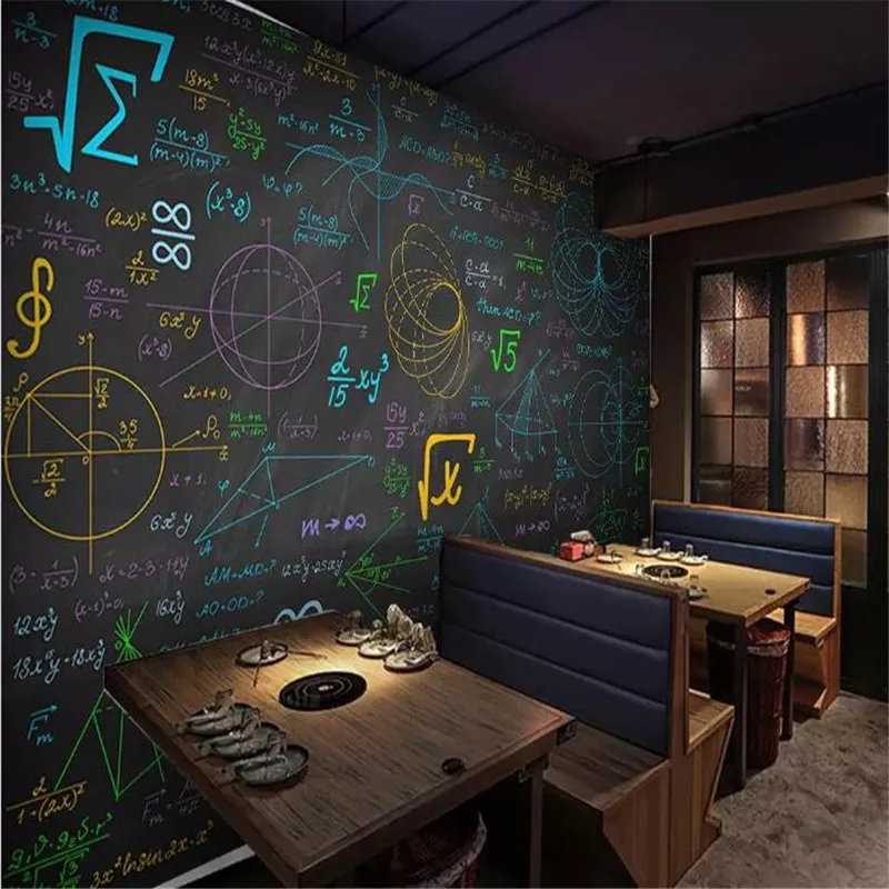 Mathematical formula color chalk blackboard background wall custom large indoor wallpaper mural 3D photo wall Mathematical formula color chalk blackboard background wall custom large indoor wallpaper mural 3D photo wall