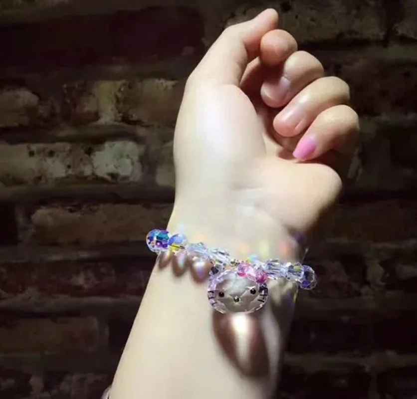 Handmade Fine Crystal Beads Bracelets Elastic Rope Charm Bracelets Jewelry For Women Birthday Gifts For Girls