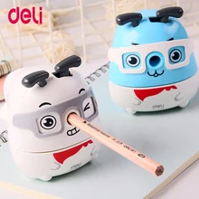 Deli 2018Cute Kawaii Animal Dog Pencil Sharpener Korean Kids School Supplies Stationery Hand Crank mechanical pencil sharpeners