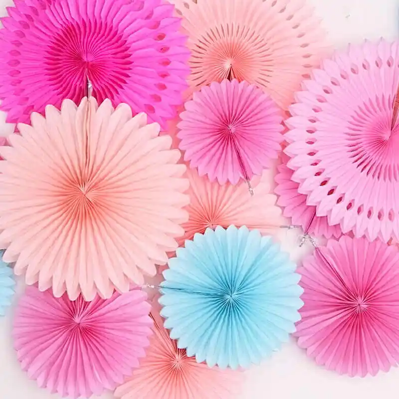 

30cm Perforated Tissue Cut-out Paper Fans Pinwheels Hanging Flower Paper Crafts Showers Wedding Party Birthday decoration