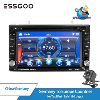 

Essgoo 6.2" 2 Din Car DVD GPS Radio Stereo MP5 Player Bluetooth USB Rear View Camera Navigator Audio Multimedia Player Free Map