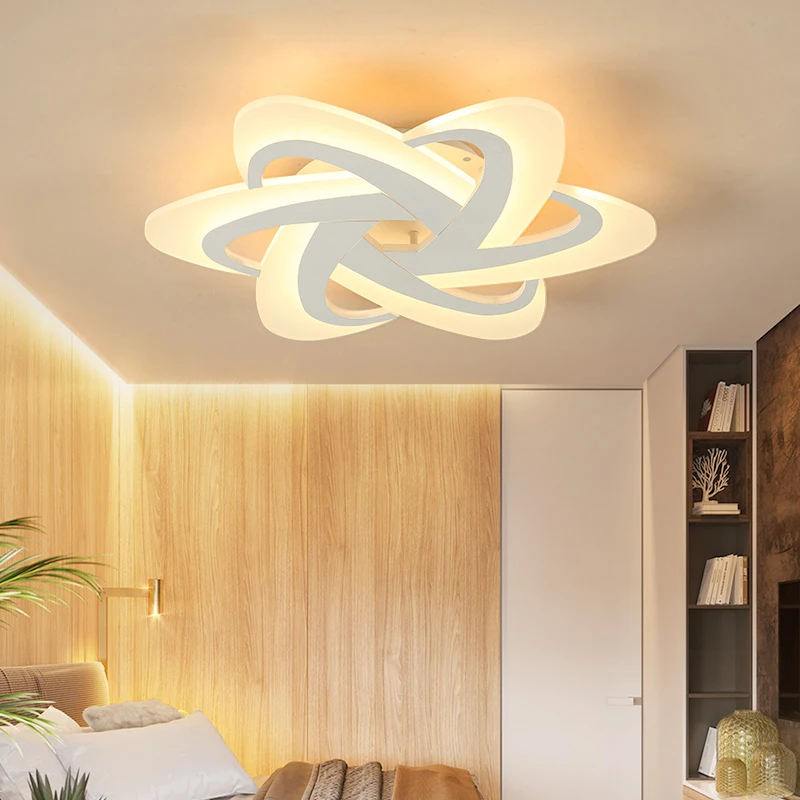 

White Finish Living Room Bedroom Study Room Led Ceiling Lights lampara de techo led moderna Modern led Ceiling Lamp Fixtures