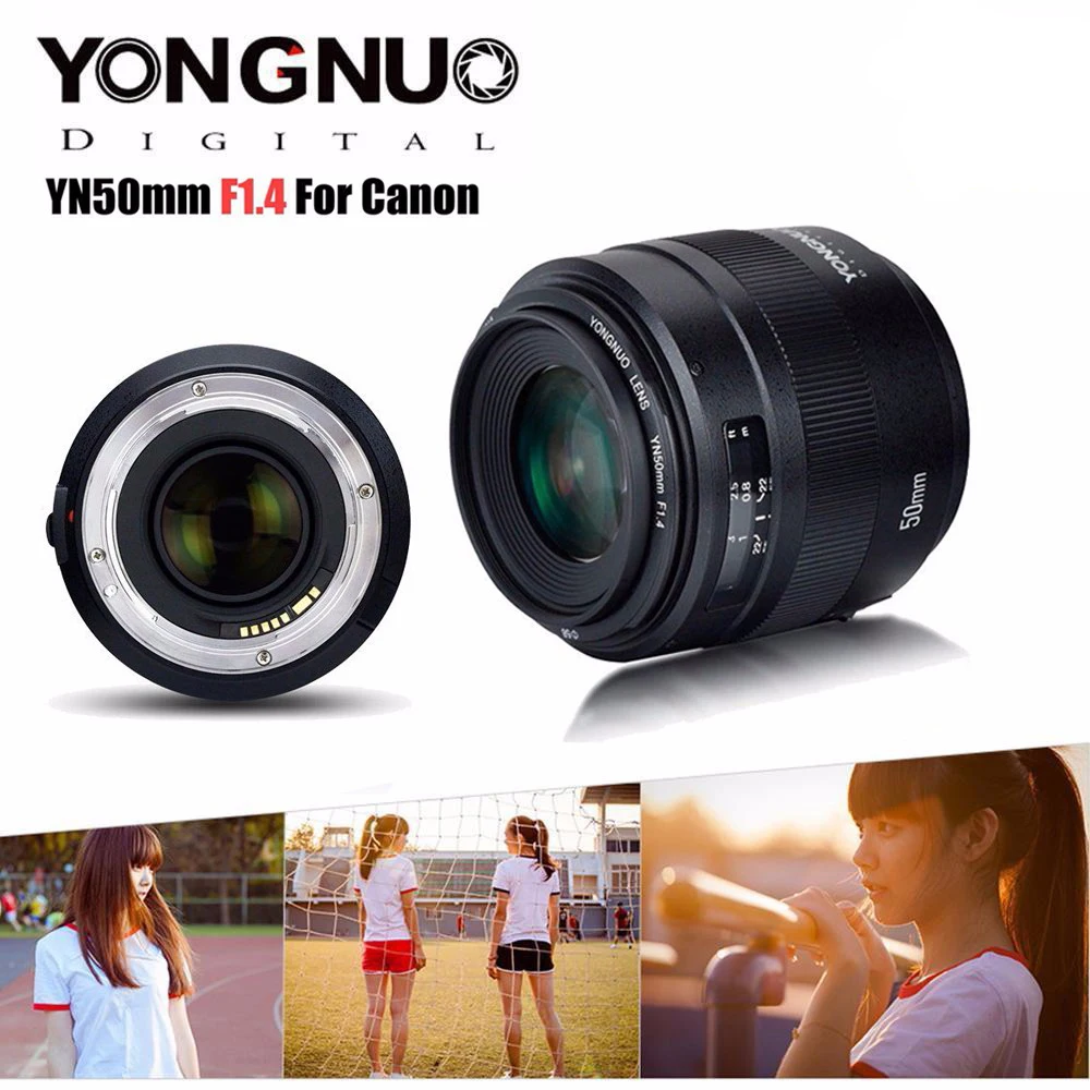 YONGNUO YN50mm 50 мм F1.4 стандартный объектив с большой апертурой и автофокусом для камеры Canon EOS 6D 70D 5D2 5D3 600D 60D DSLR