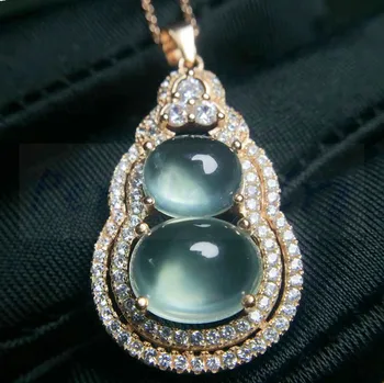 

Cucurbit style prehnite pendant Free shipping Natural real prehnite 925 sterling silver 1.5ct*1pcm2.3ct*1pc gemstone #TF1808090