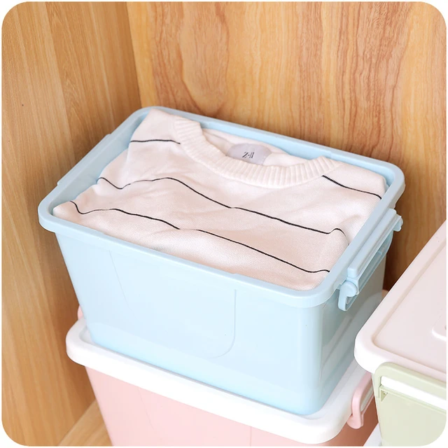 Nordic Shuangkou clothes storage box A873 plastic cover clothing box