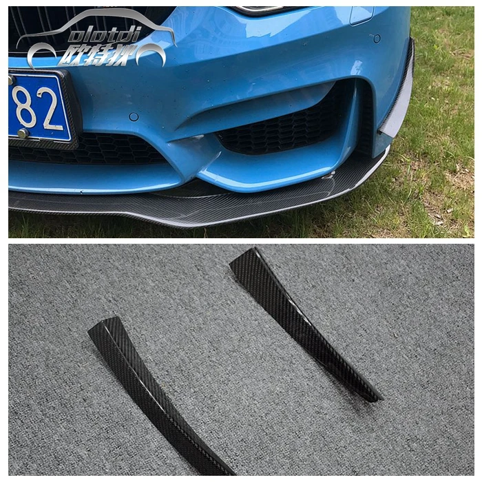 

OLOTDI Car Tuning P Style Real Carbon Fiber Front Bumper Canards For BMW F80 M3 F82 F83 M4 2014UP