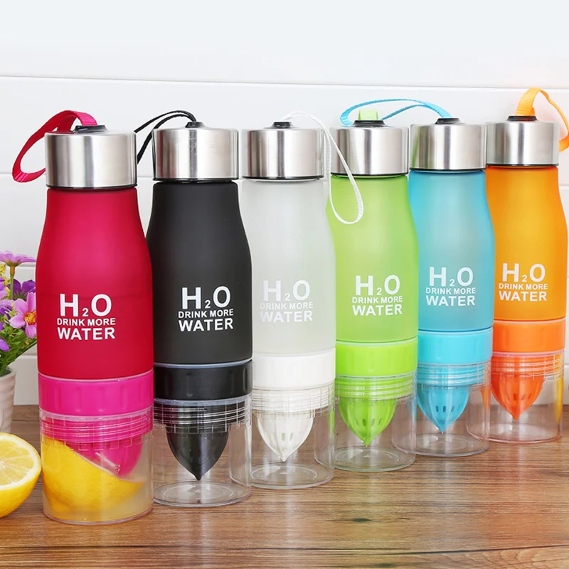 Lemon Water Bottle 650ML Travel Camping Shaker Lemon Juice Drinkware