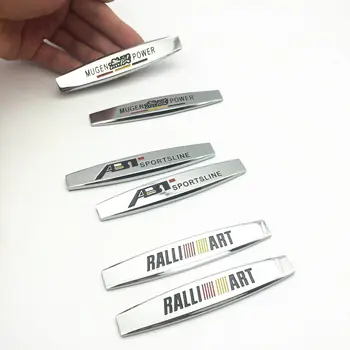 

FDIK 2PCS/set Car Fender Side Sticker Accessories Auto Metal Emblem Badge for MUGEN ABT RALLI ART Logo for VW Volkswagen