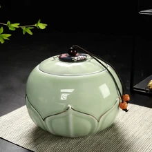 Керамическая чайная банка, китайская чайная коробка, банка для конфет, герметичный резервуар для хранения чая пуэр, упаковочная коробка, аксессуары для дома, контейнер