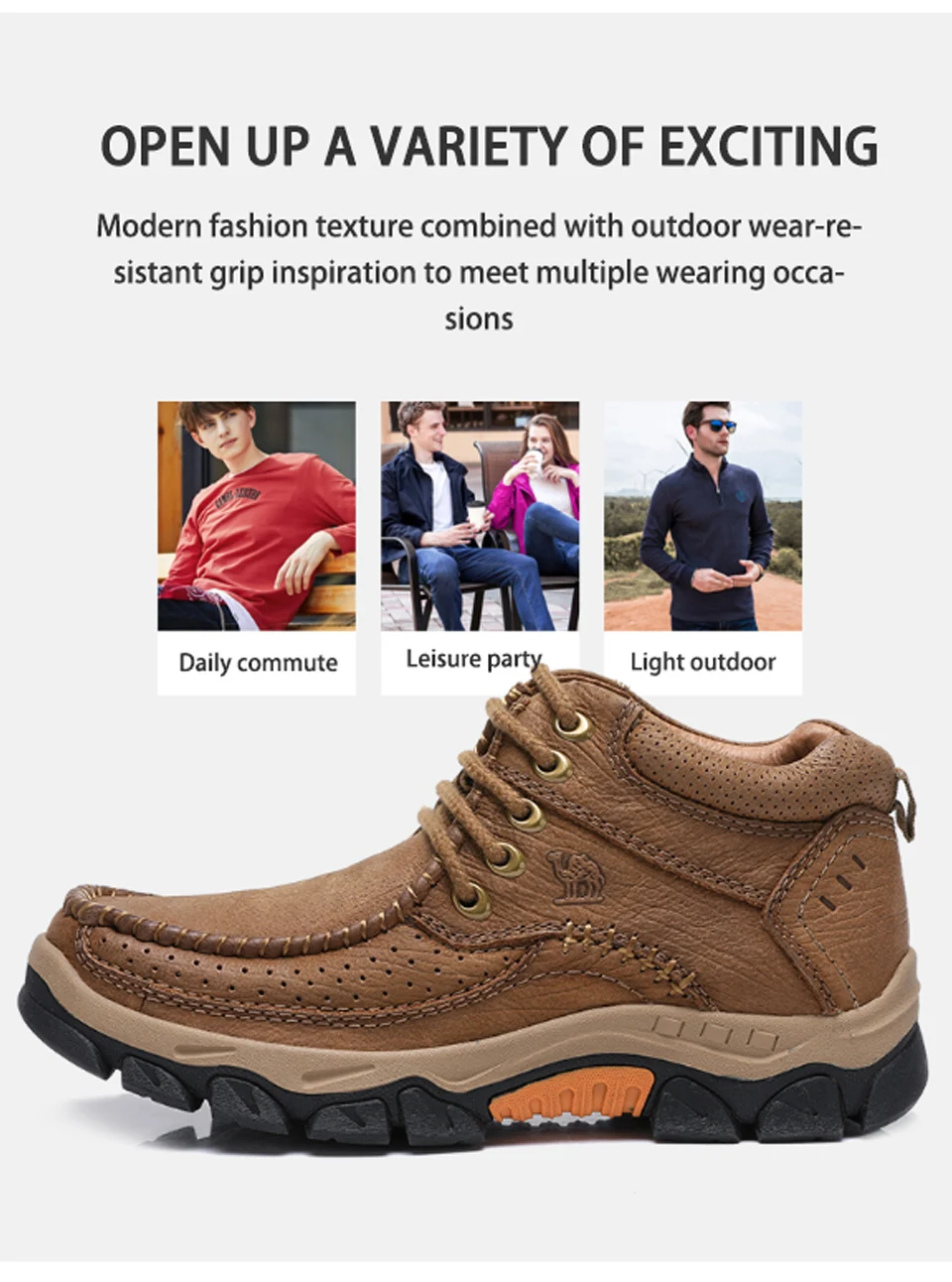 CAMEL/повседневные кожаные мужские ботинки; уличные молодежные короткие модные мужские ботинки; нескользящая текстурированная Мужская обувь из воловьей кожи