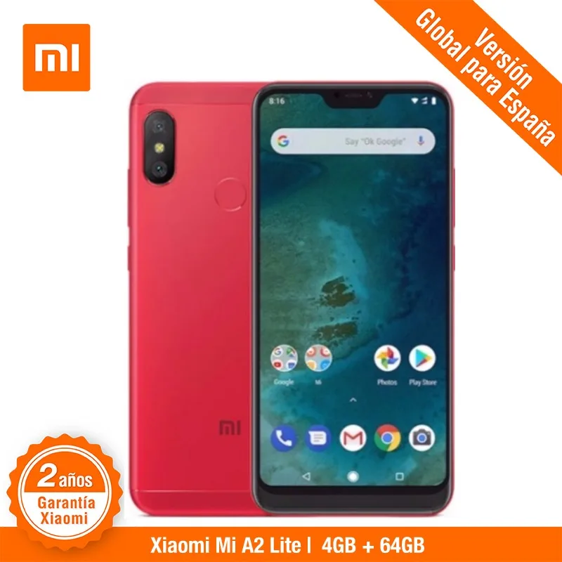 [Versión Global para España] Xiaomi Mi A2 Lite (Memoria interna de 64GB, RAM de 4GB,Cámara dual de 12 + 5 MP) Smartphone