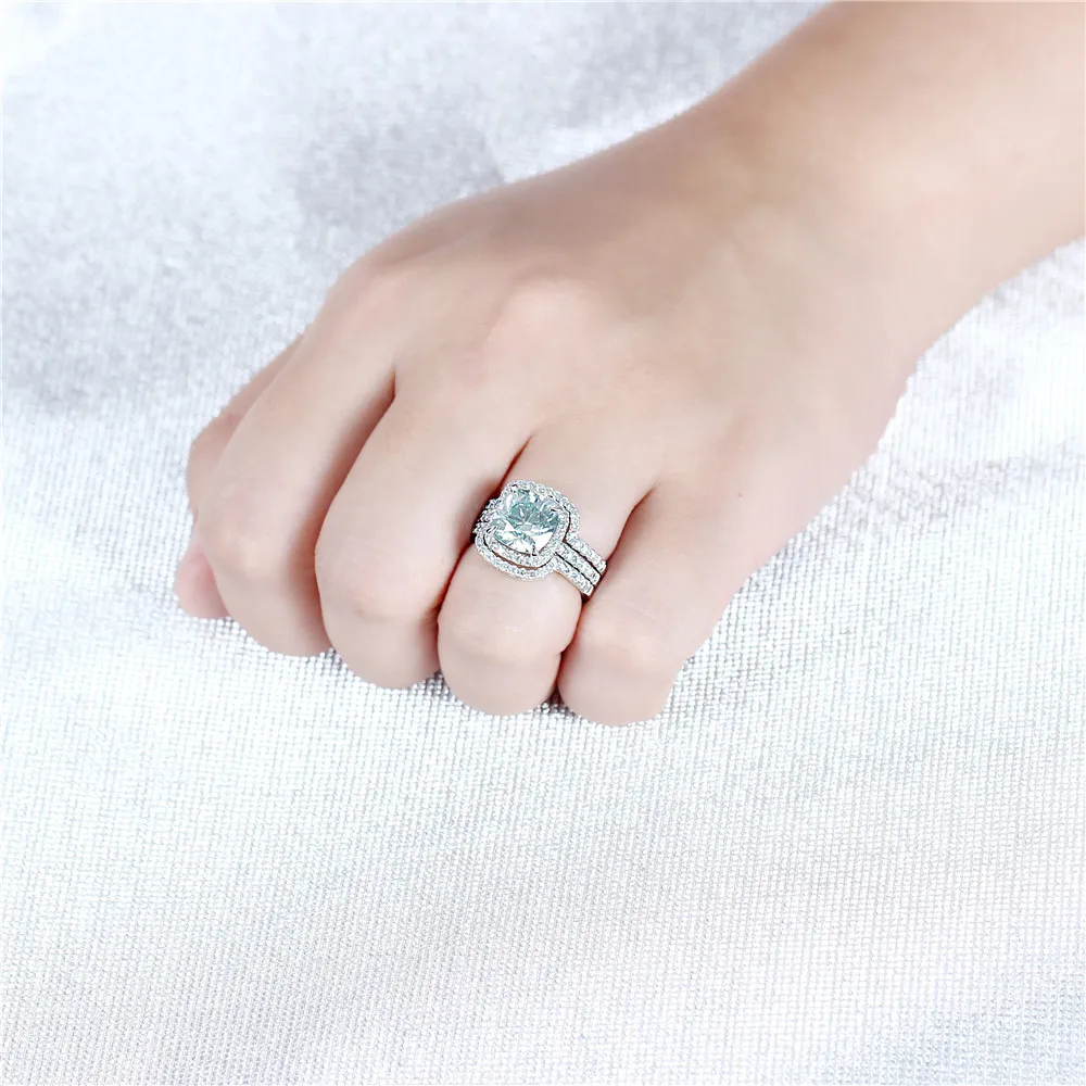 moissanite engagement ring set (7)