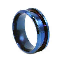 Handcrafted 8mm Stainless Steel Ring - Premium DIY Jewelry Making Supplies - 8 (Blue)