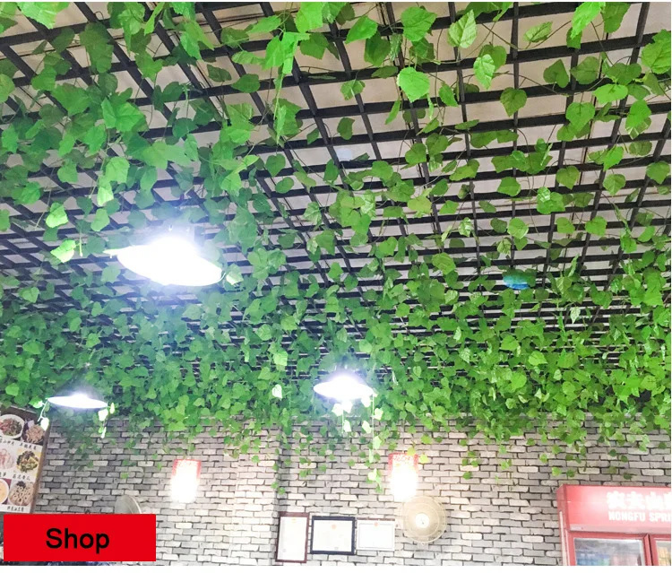 1 шт 2,5 м Высокое качество искусственные виноградные листья ротанга моделирование завод пластиковый магазин садовое украшение для потолка