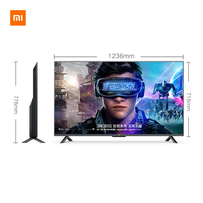 Xiaomi Smart 4S 55 дюймов 3840*2160 FHD Full 4K HDR экран ТВ комплект wifi ультра тонкий 2 ГБ + 8 Гб