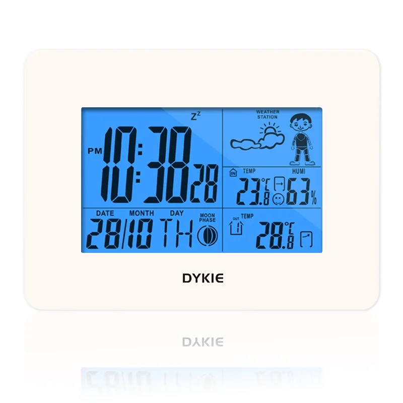 

DYKIE Children's clock Alarm clock Temperature and humidity digital clock Wireless weather station Wireless sensor